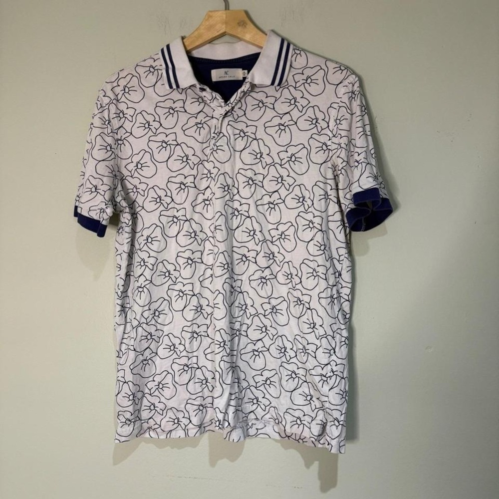 Arturo‎ Calle Floral Print Polo Shirt Short Sleeve Casual Top Mens Size M